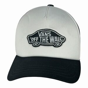 Vans Off The Wall Trucker Hat Cap Snap Back Black Foam Brim Skate Skateboarding
